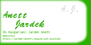 anett jardek business card